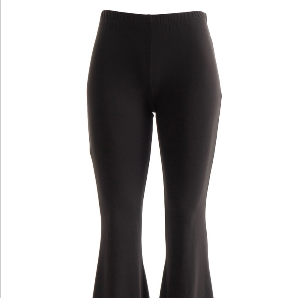BRUSHED JERSEY BELL BOTTOM PANTS (PLUS) - Picture 2 of 8